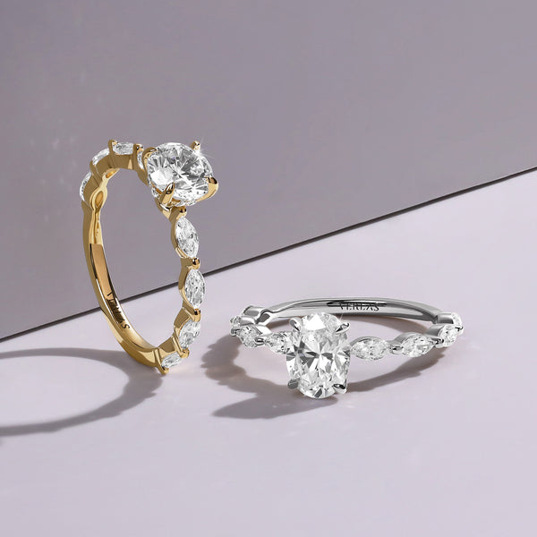 Round-Marquise Hidden Halo Diamond Ring