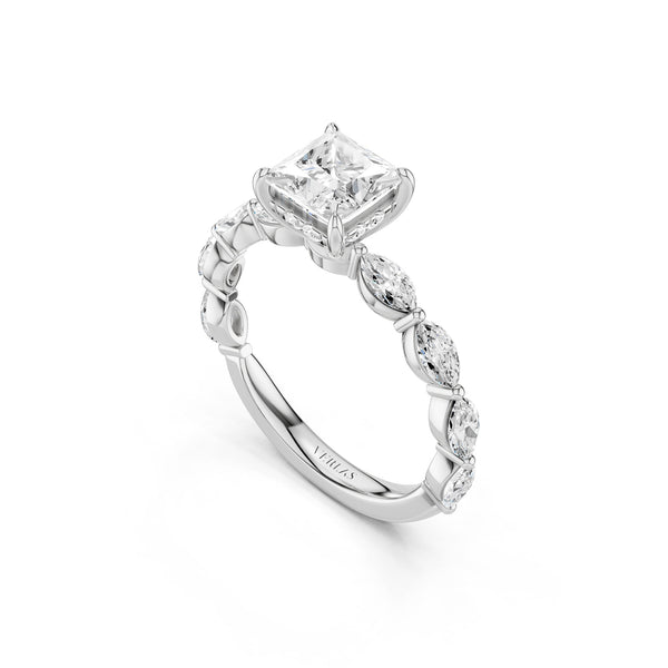 Princess-Marquise  Hidden Halo Diamond Ring