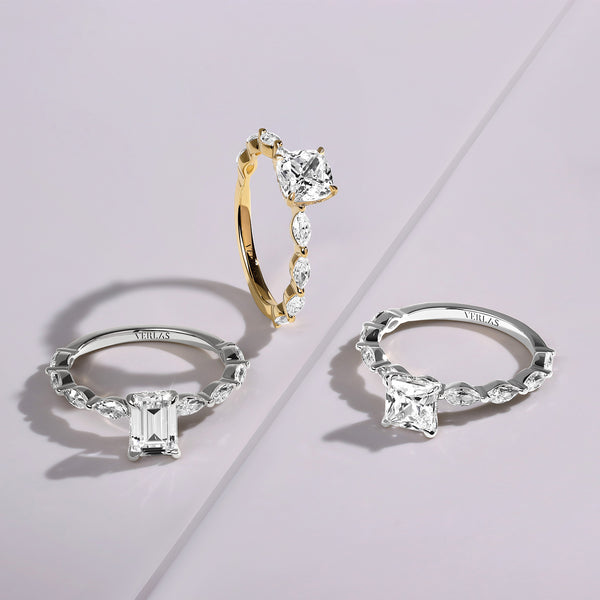 Cushion-Marquise  Hidden Halo Diamond Ring