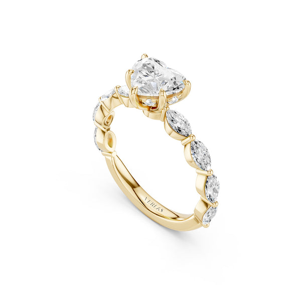 Heart-Marquise  Hidden Halo Diamond Ring