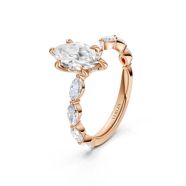 Marquise  Hidden Halo Diamond Ring