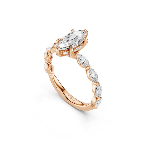 Marquise  Hidden Halo Diamond Ring