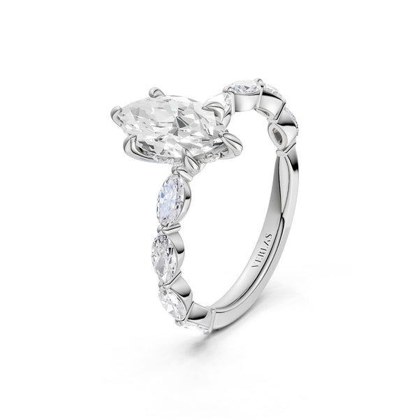 Marquise  Hidden Halo Diamond Ring