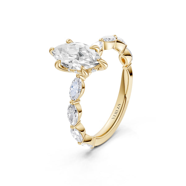Marquise  Hidden Halo Diamond Ring