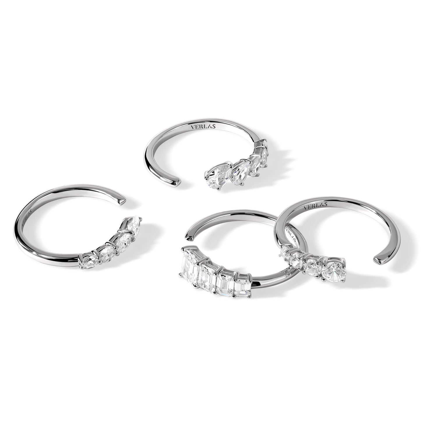 Angled Pear Crescendo Open Ring