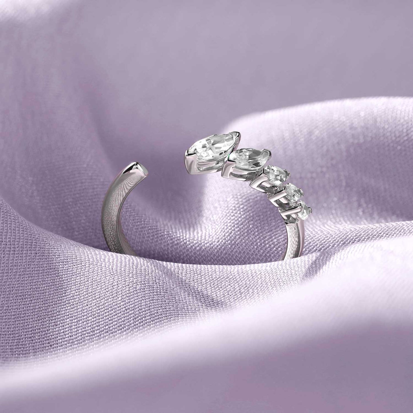 Marquise Crescendo Open Ring