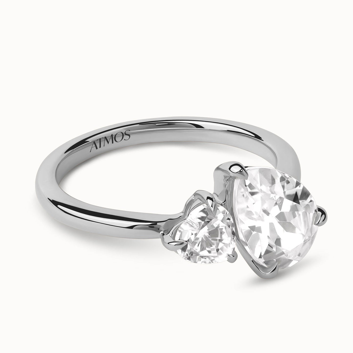 Heart Pear Diamond Toi et Moi Ring