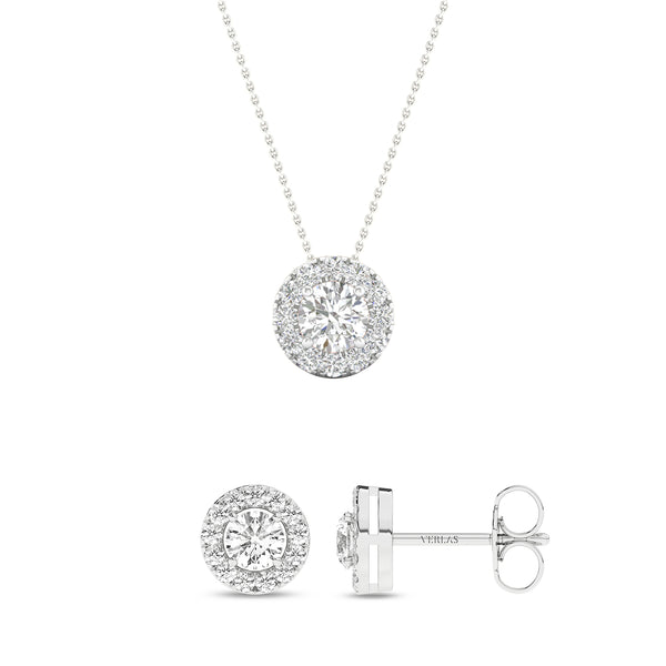 Round Halo Diamond Set (2 Pcs.)