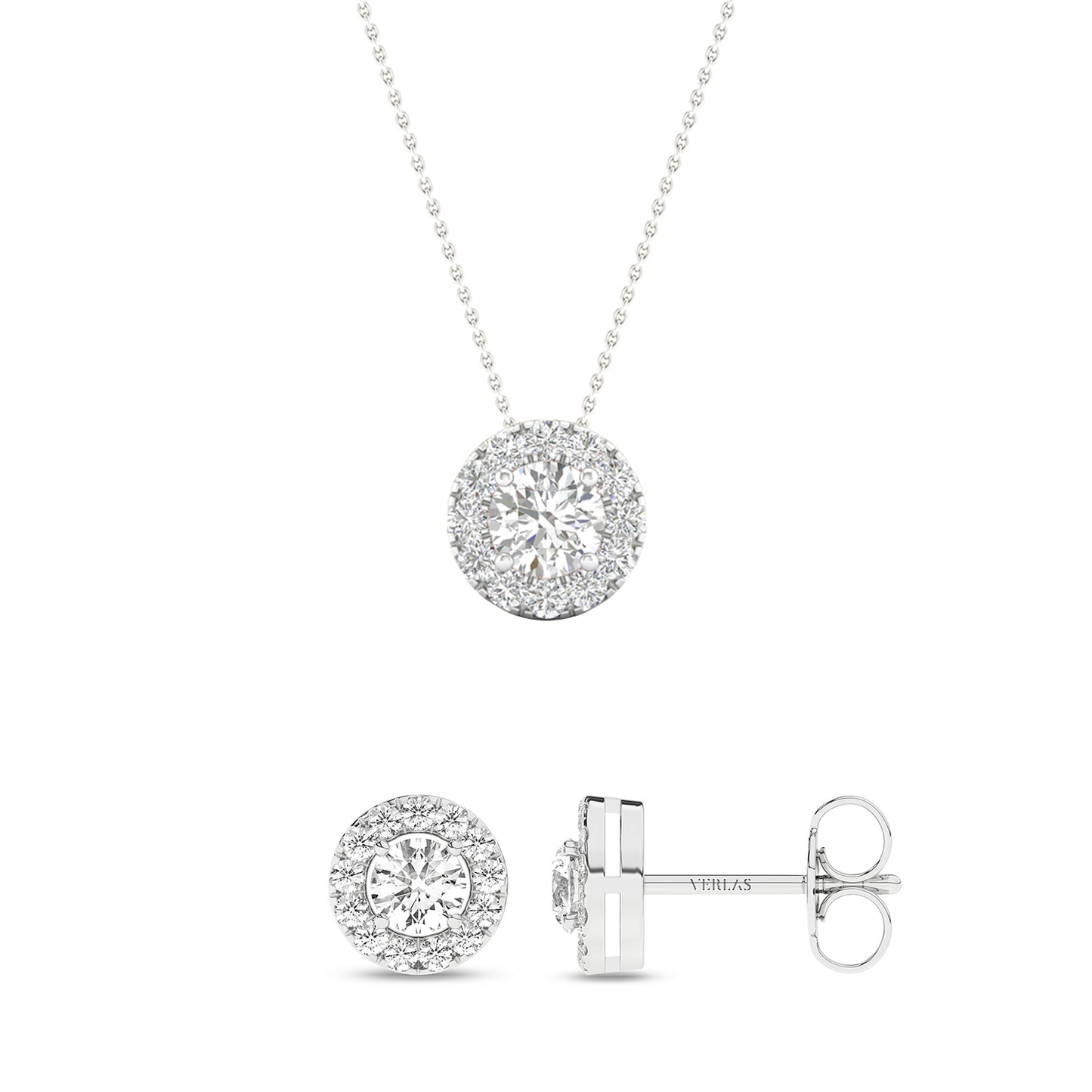 Round Halo Diamond Set (2 Pcs.)