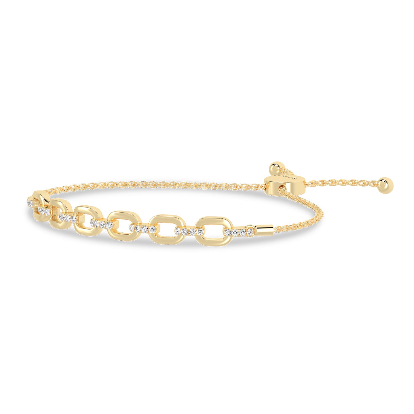 Together Forever 6-Gold Links Diamond Bolo Bracelet