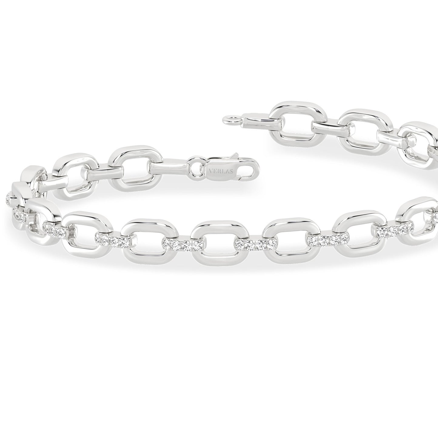 Together Forever Rectangular Diamond Links Bracelet