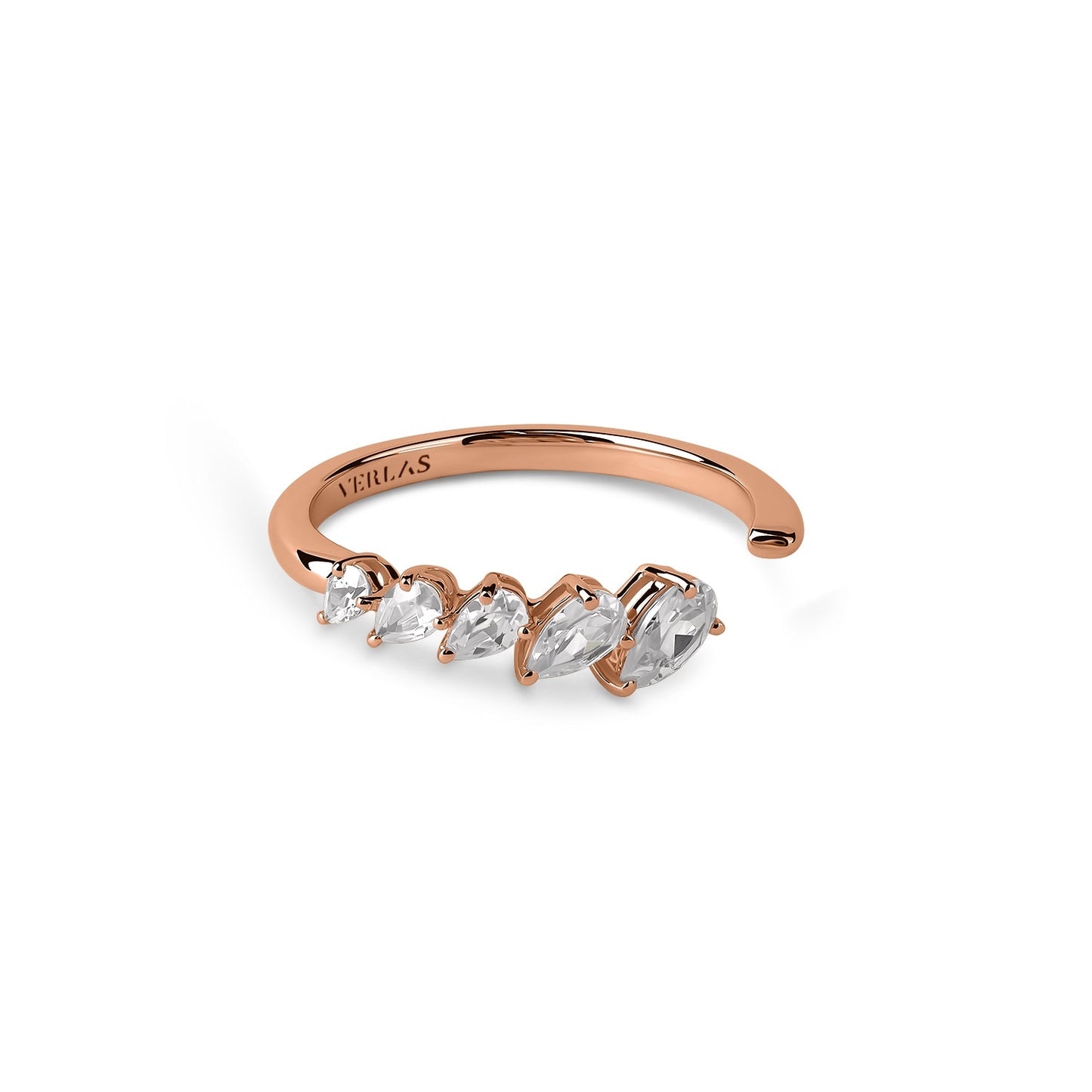 Angled Pear Crescendo Open Ring