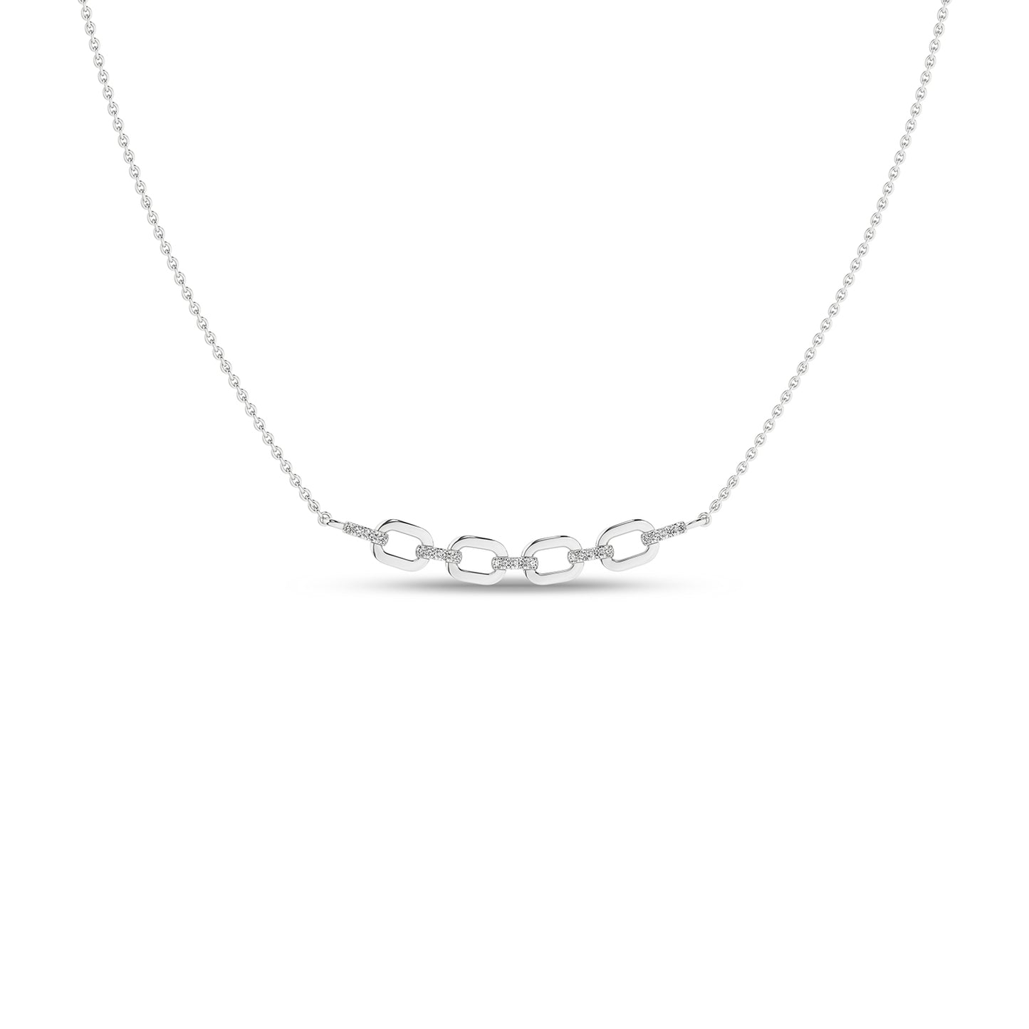 Together Forever 4-Gold Links Diamond Necklace