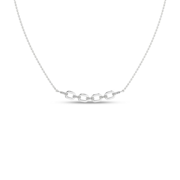 Together Forever 4-Gold Links Diamond Necklace white gold replica