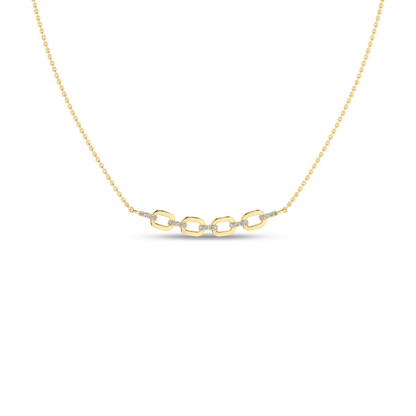 Together Forever 4-Gold Links Diamond Necklace yellow gold replica