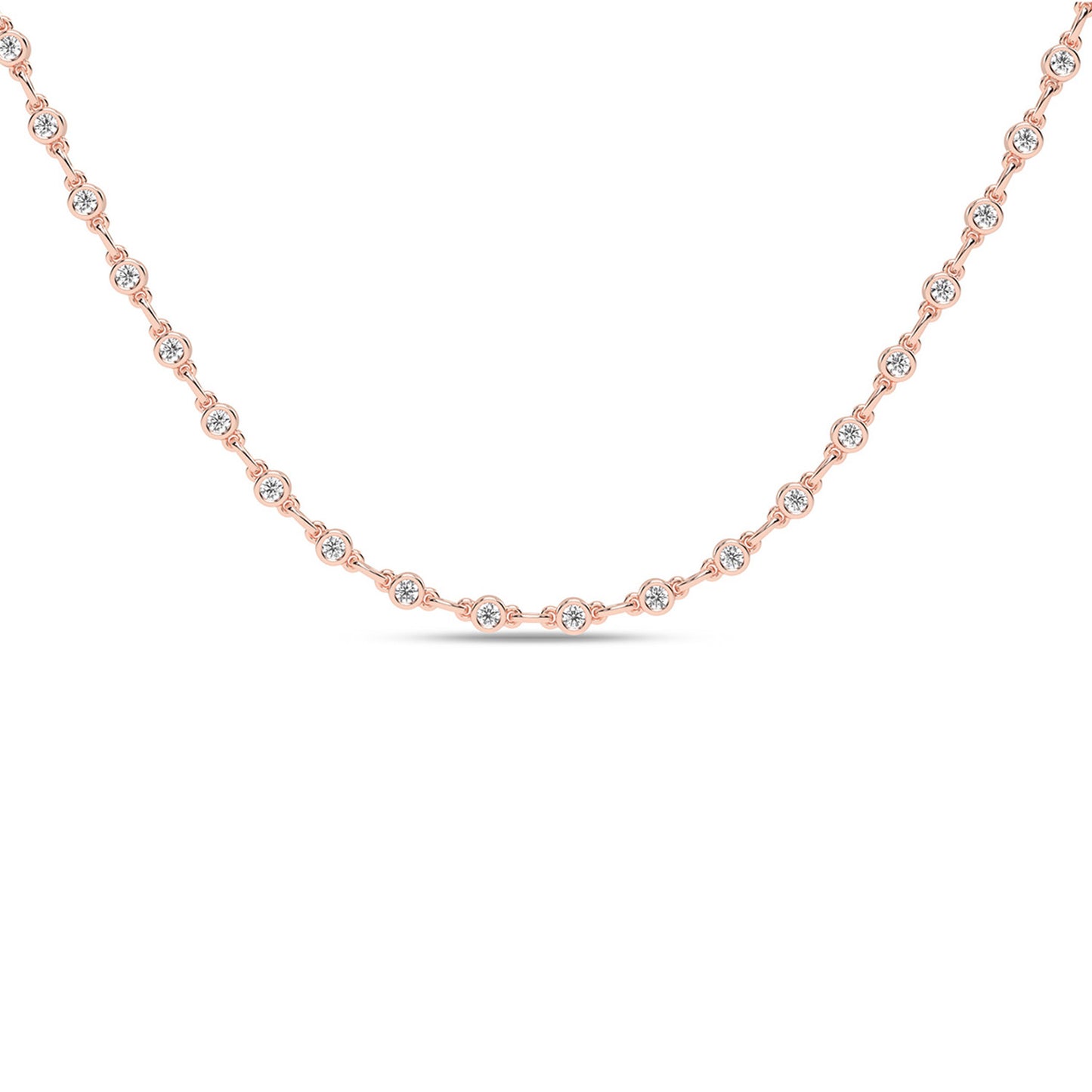 Bezel Set Diamond Necklace