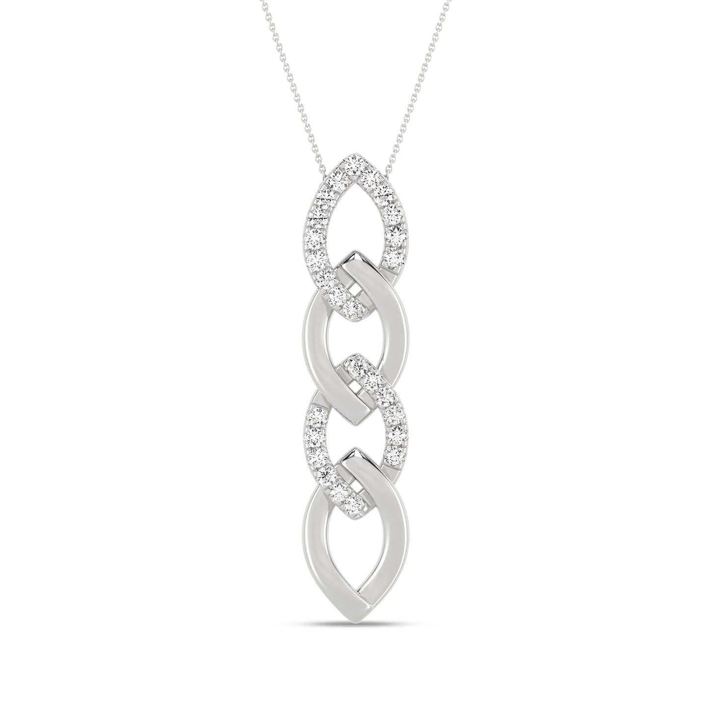 Alternating Cascading Diamond Waterfall Necklace white gold replica