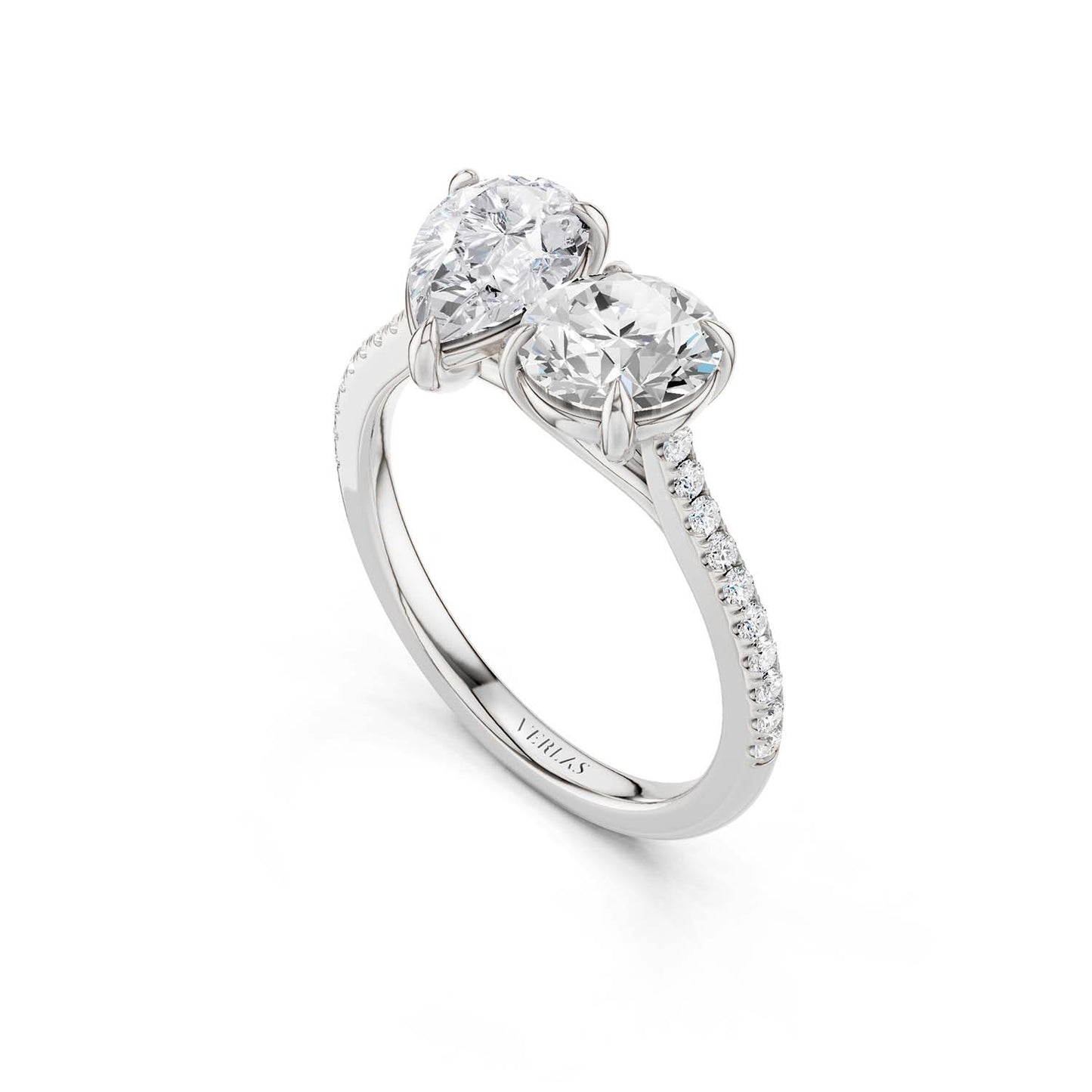 Pear Round Two Stone Diamond Ring
