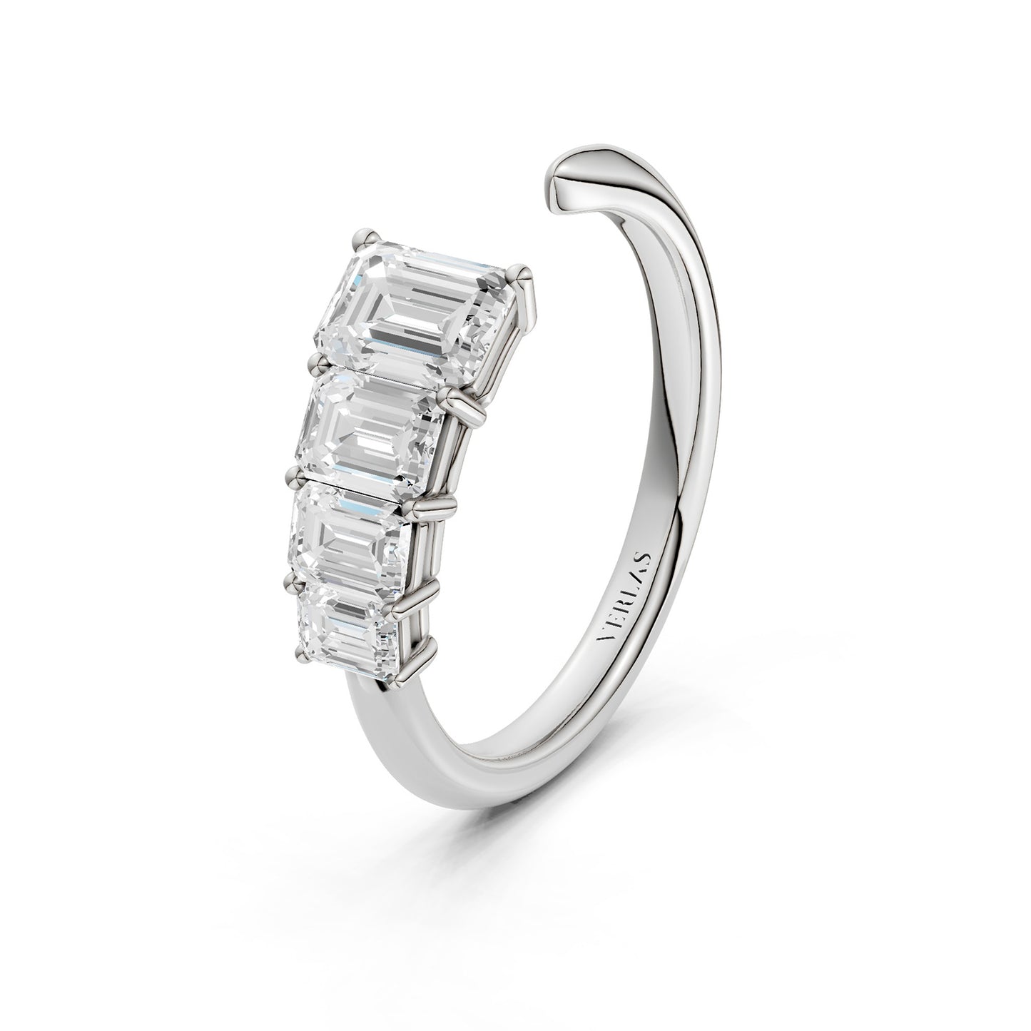 Emerald Crescendo Open Ring