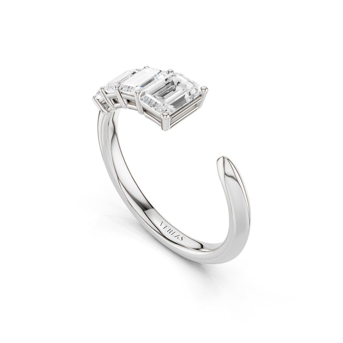 Emerald Crescendo Open Ring