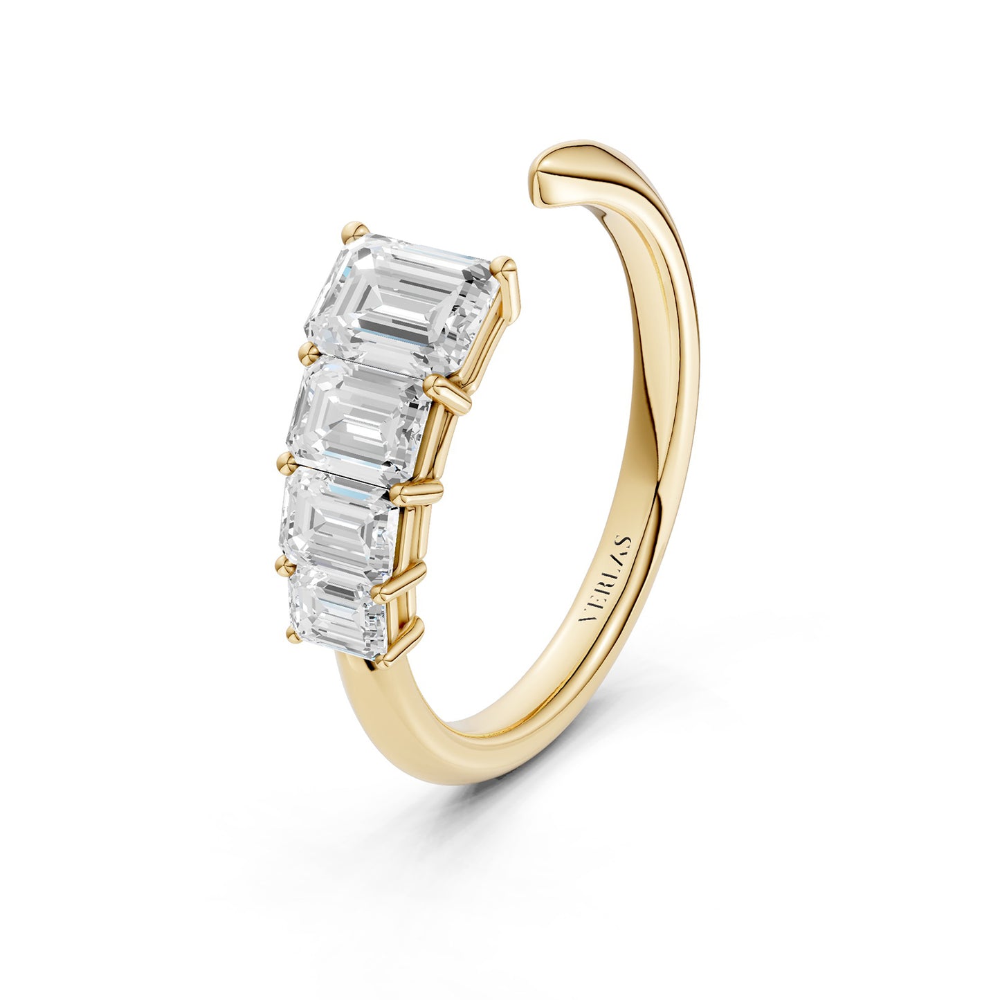 Emerald Crescendo Open Ring