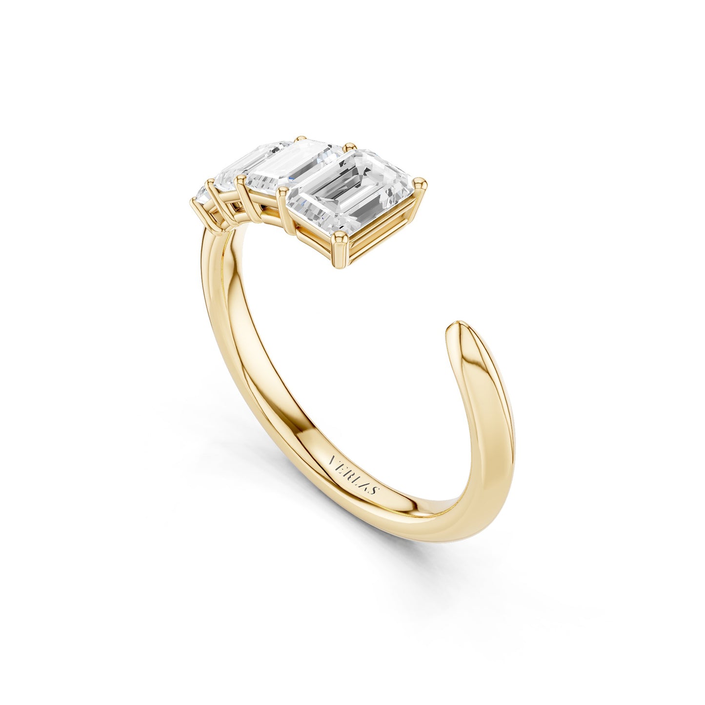 Emerald Crescendo Open Ring