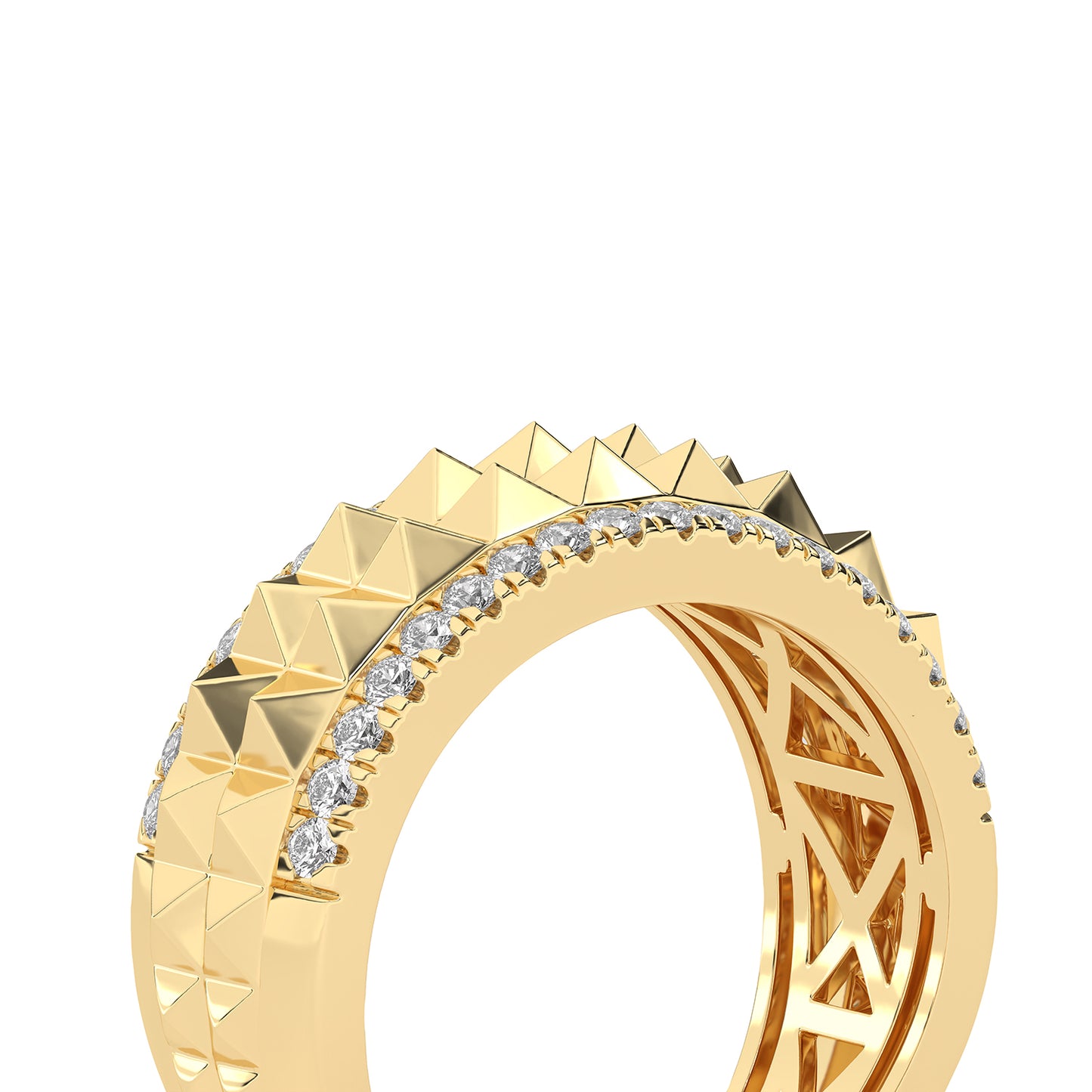 Two-Tier Pyramid Diamond Band