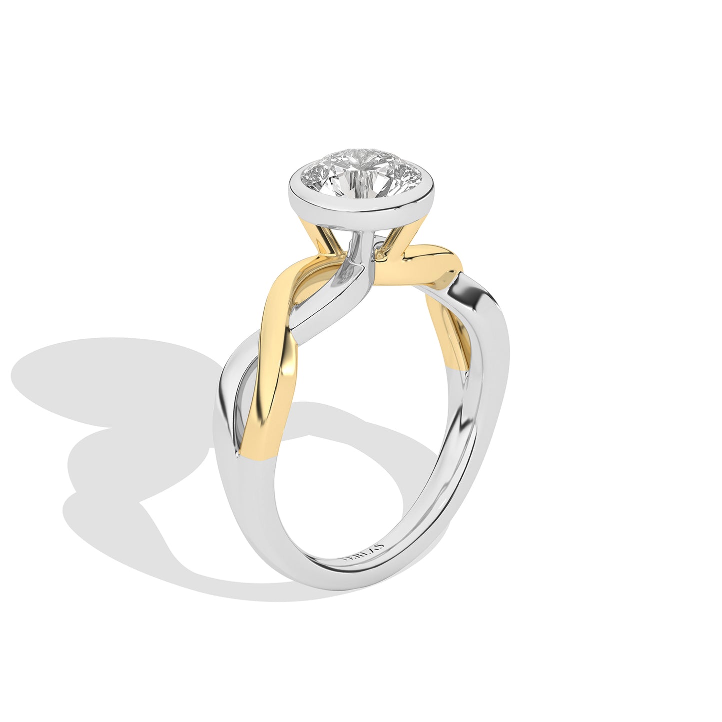 Twisted Bezel Round Diamond Ring