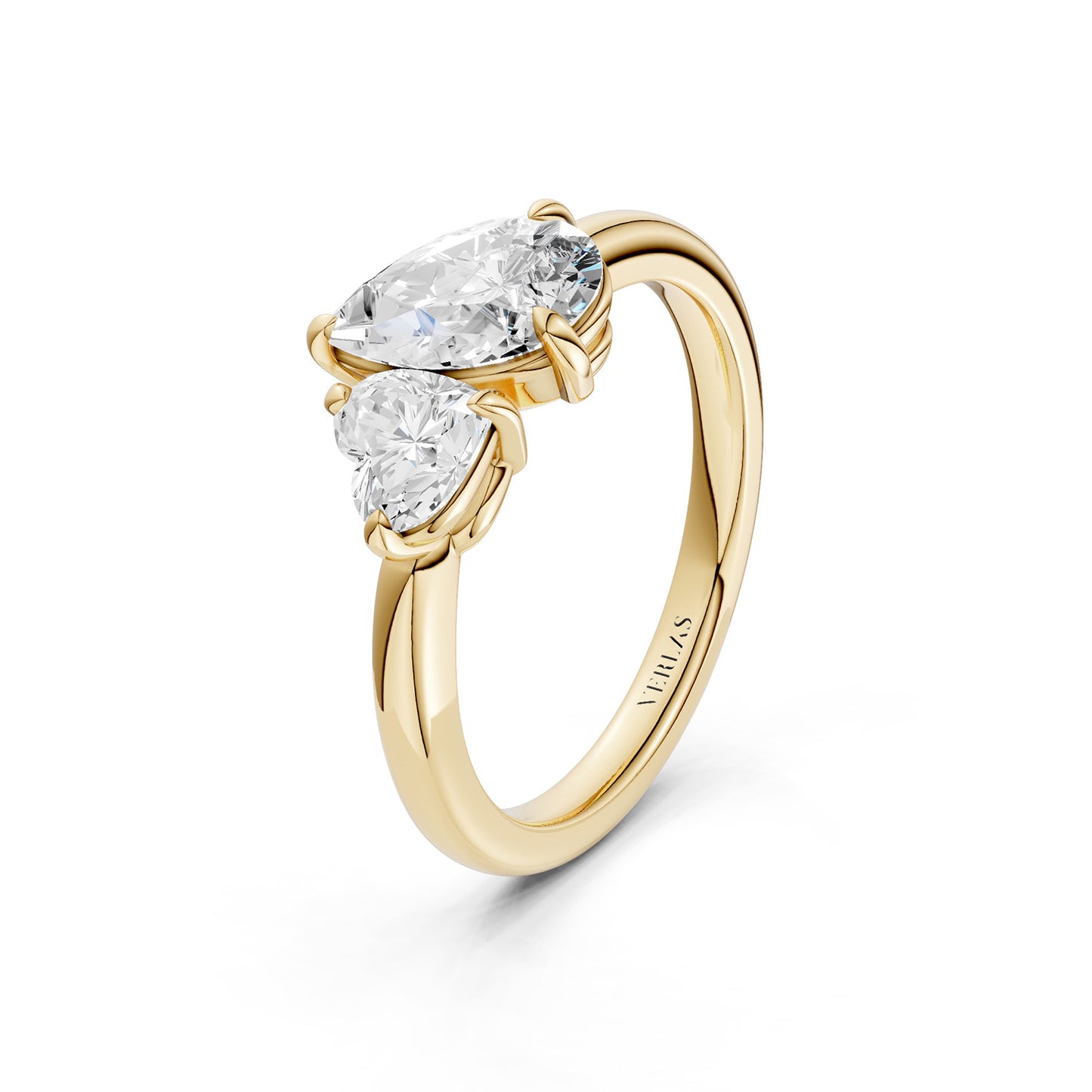 Heart Pear Diamond Toi et Moi Ring