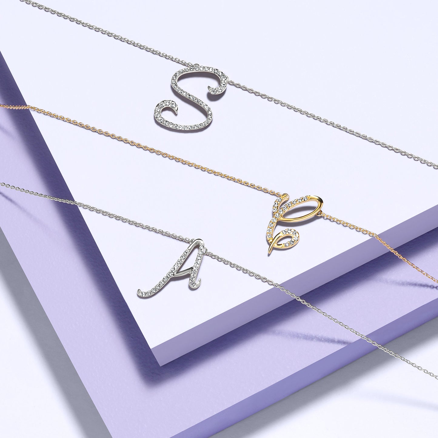 Signature Diamond Alphabet Necklace