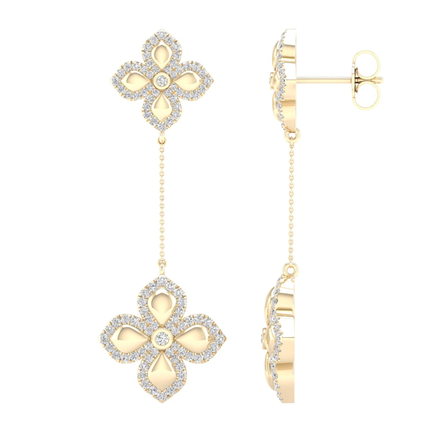 La Fleur Diamond Drop Contour Earrings