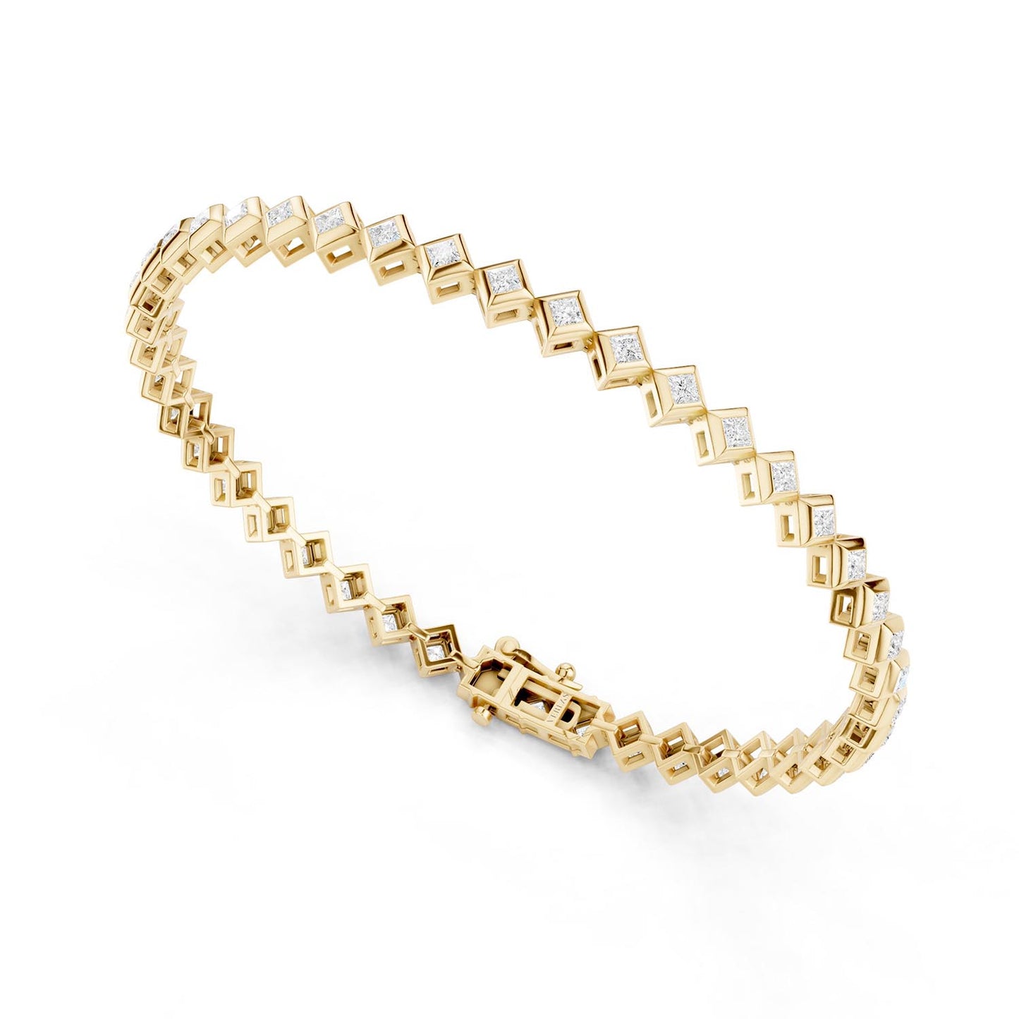 Bezel-Set Princess Tennis Bracelet