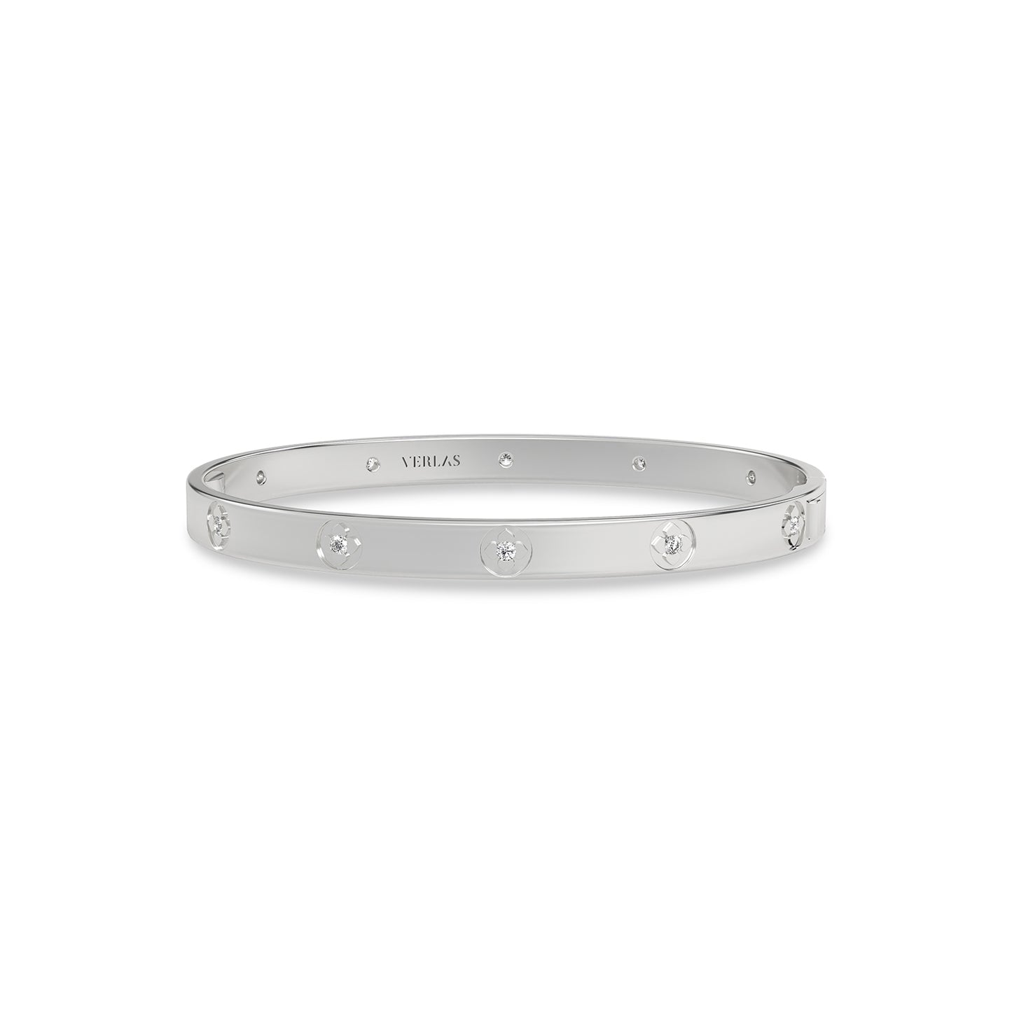 La Fleur 5mm 12-Diamonds Round Bangle