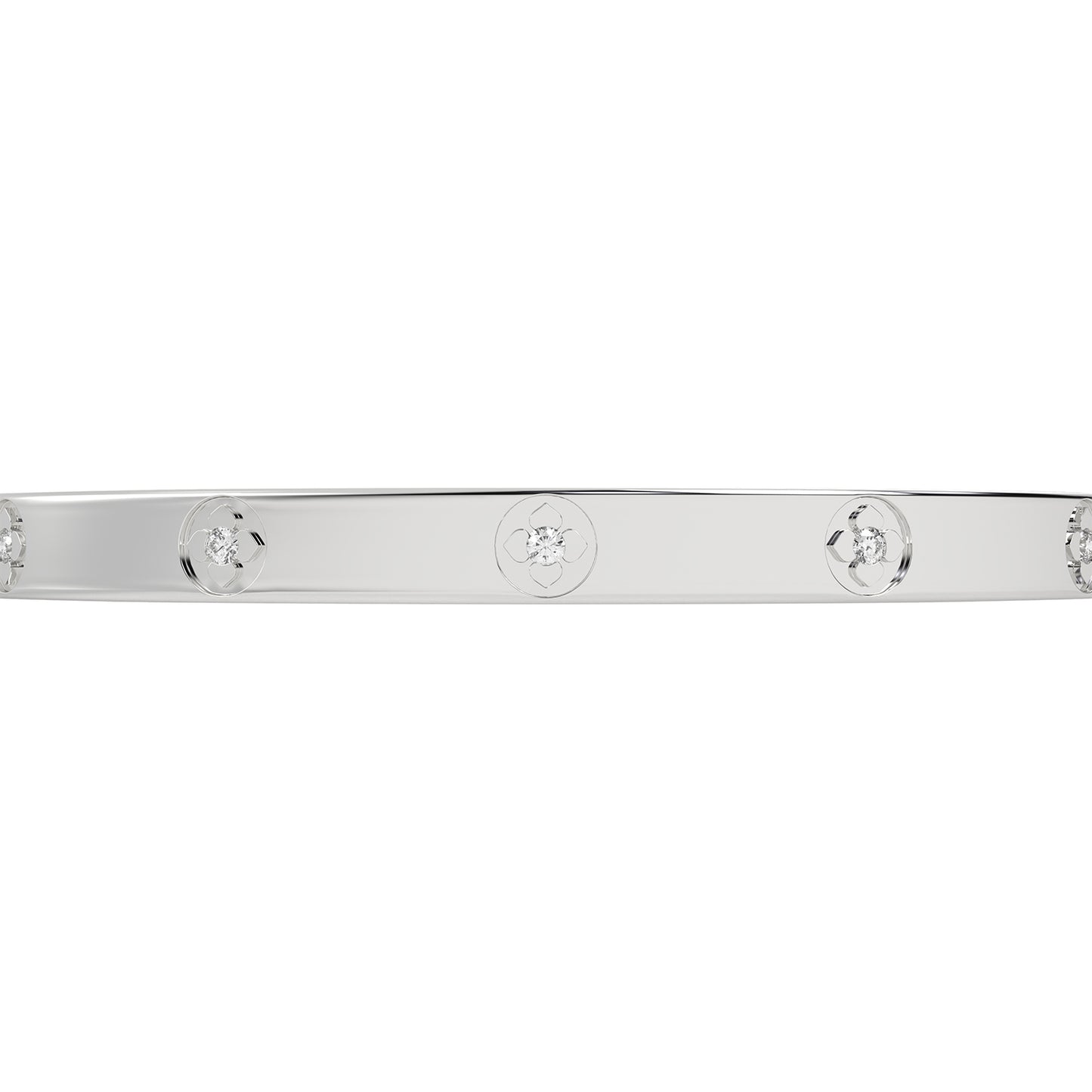 La Fleur 5mm 12-Diamonds Round Bangle