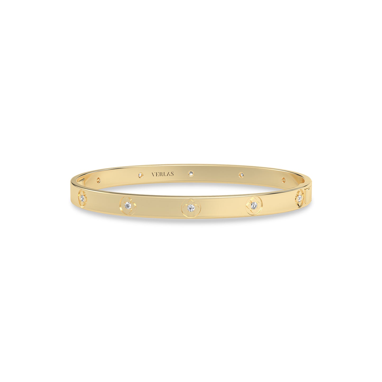 La Fleur 5mm 12-Diamonds Round Bangle