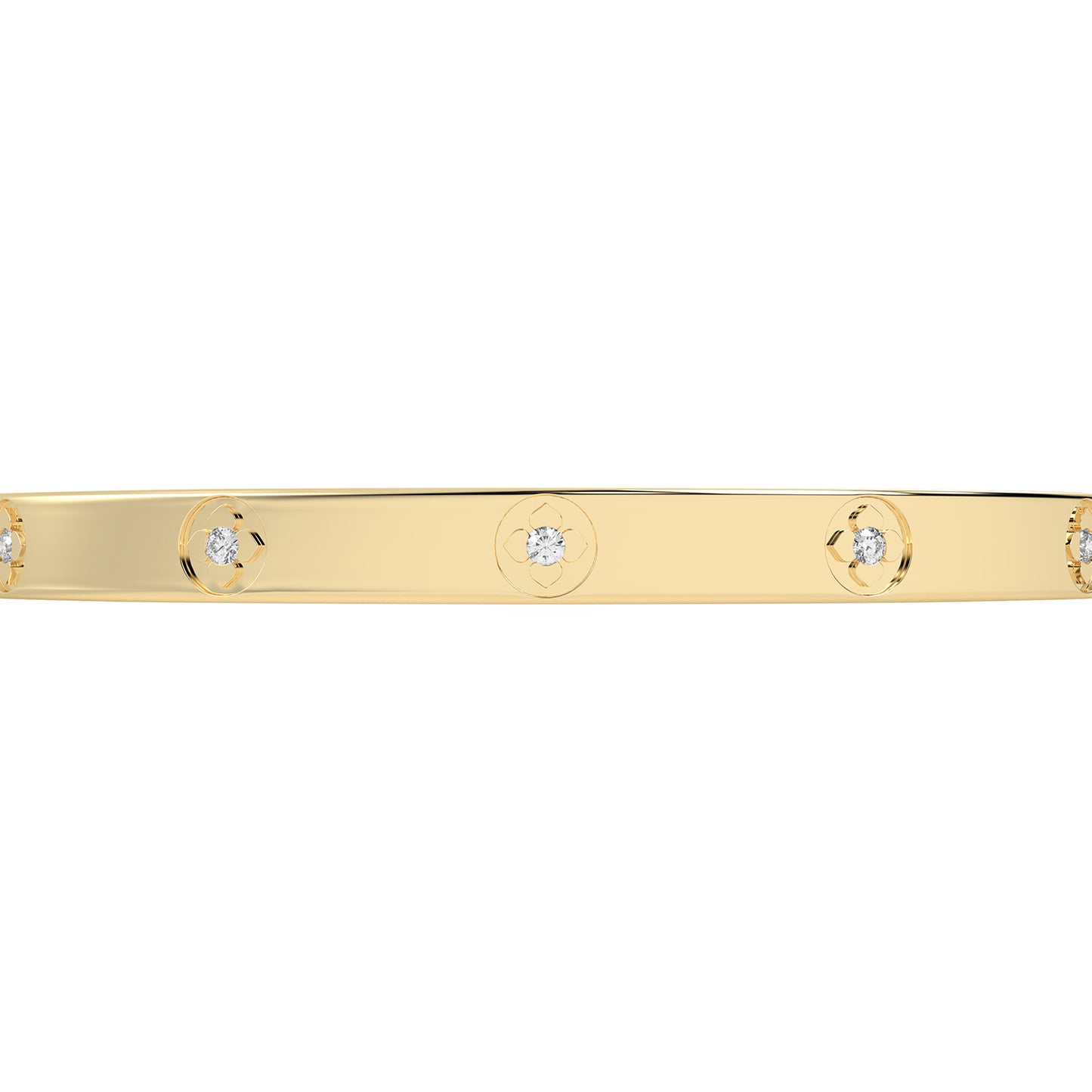 La Fleur 5mm 12-Diamonds Round Bangle