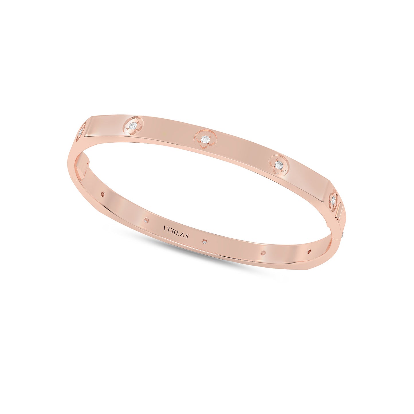 La Fleur 5mm 12-Diamonds Square Bangle