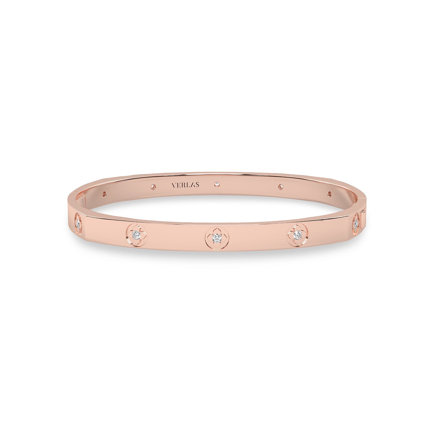 La Fleur 5mm 12-Diamonds Square Bangle