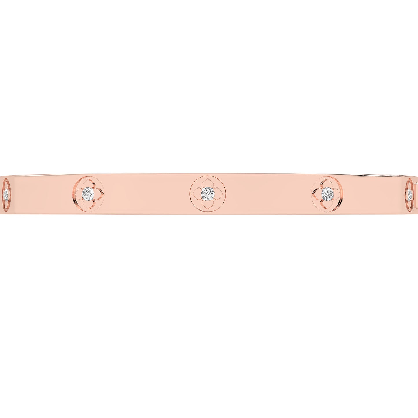 La Fleur 5mm 12-Diamonds Square Bangle