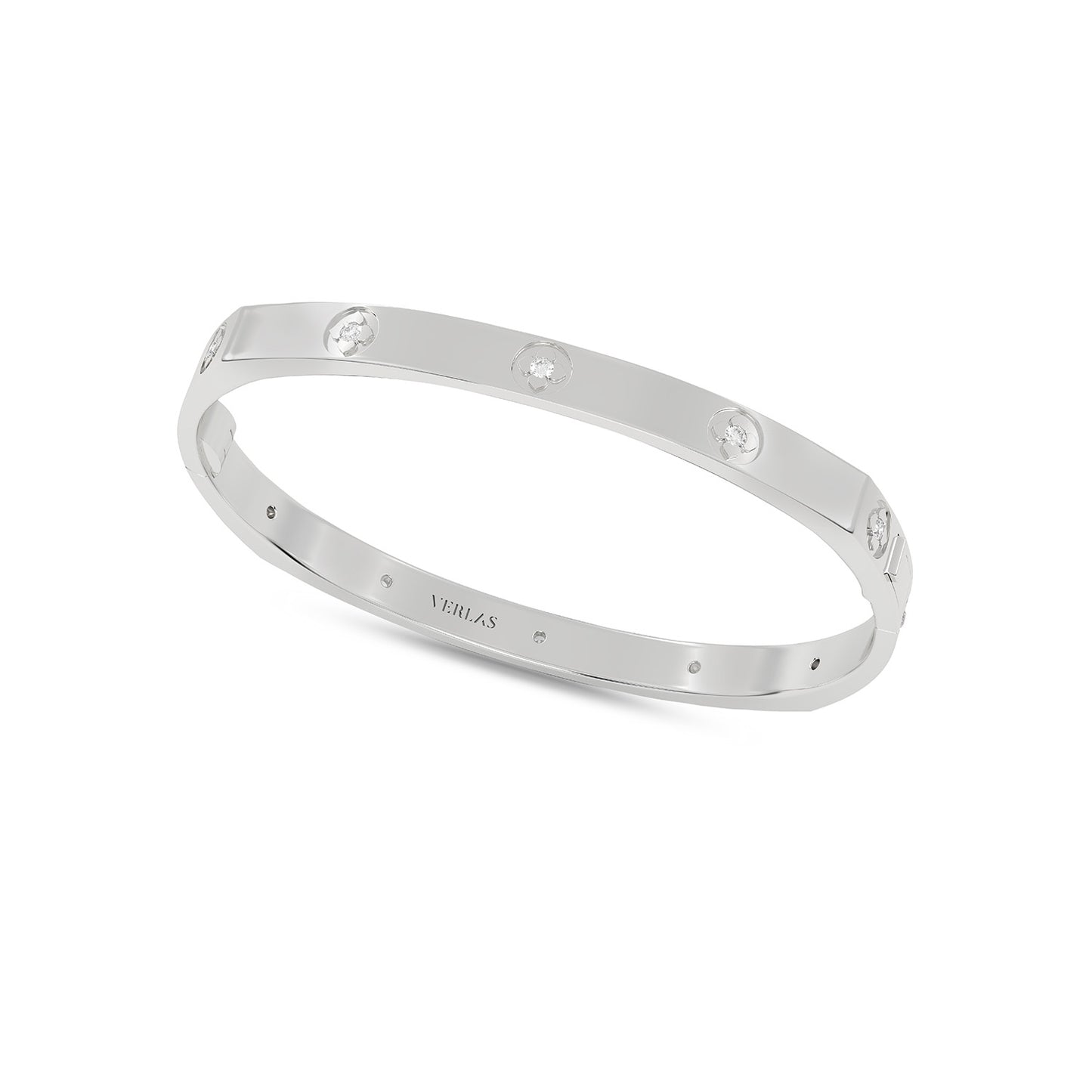 La Fleur 5mm 12-Diamonds Square Bangle