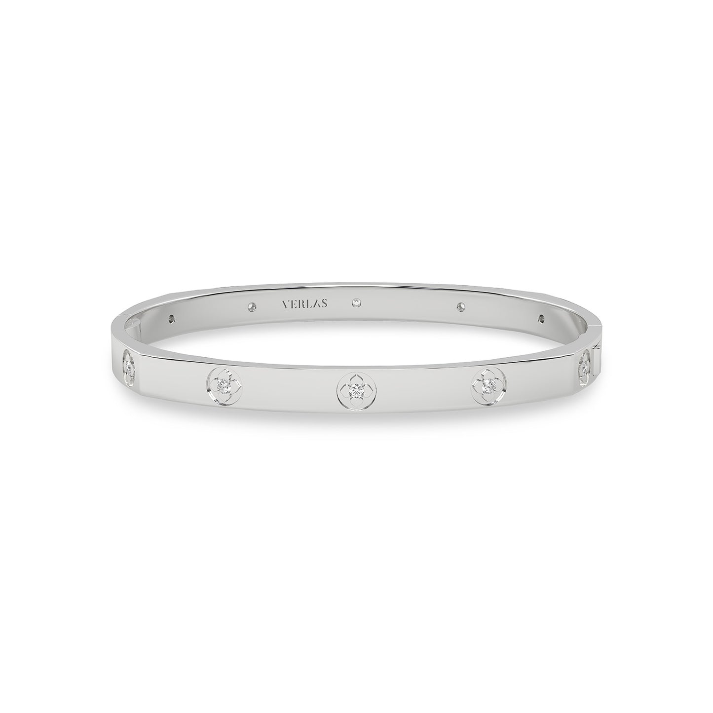 La Fleur 5mm 12-Diamonds Square Bangle