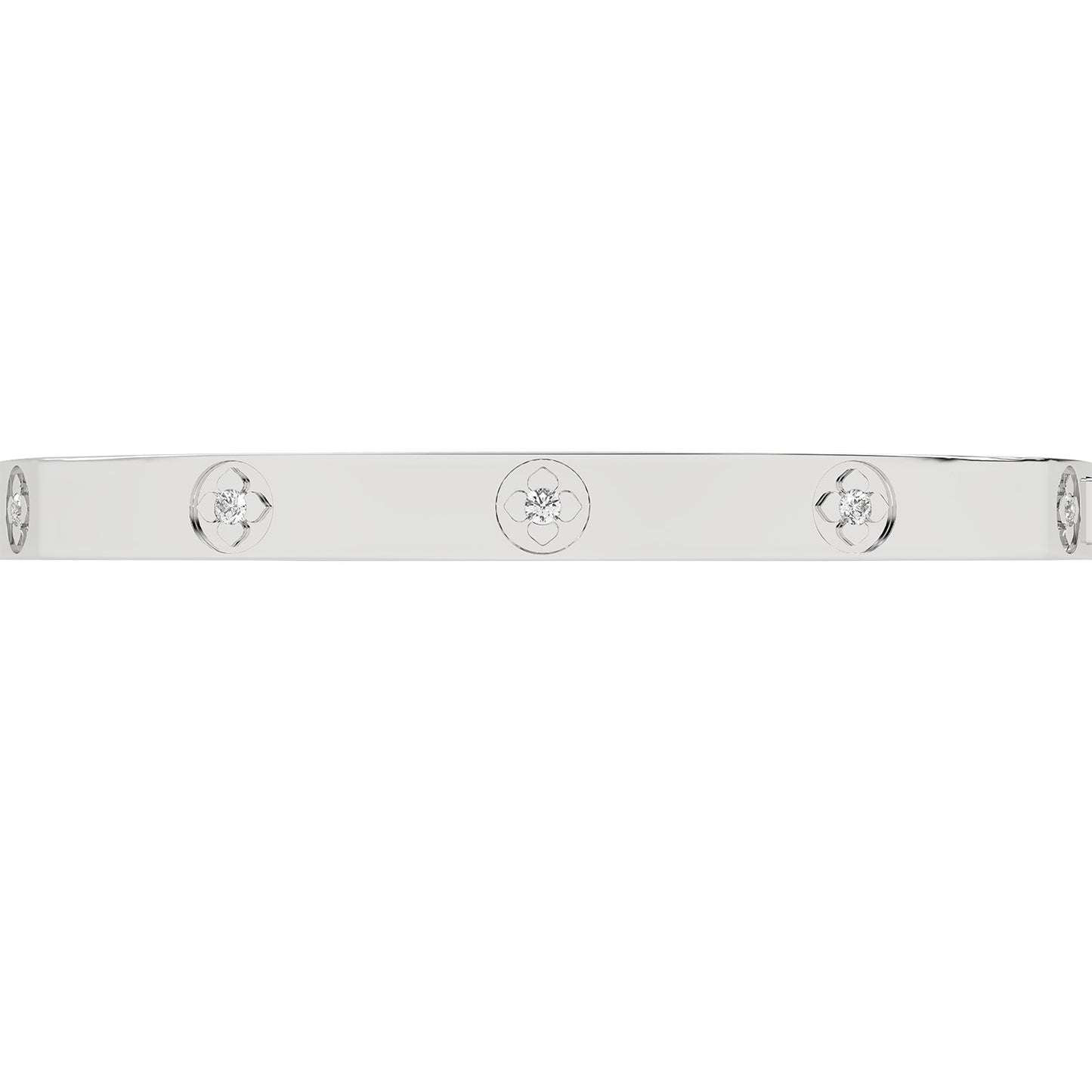 La Fleur 5mm 12-Diamonds Square Bangle