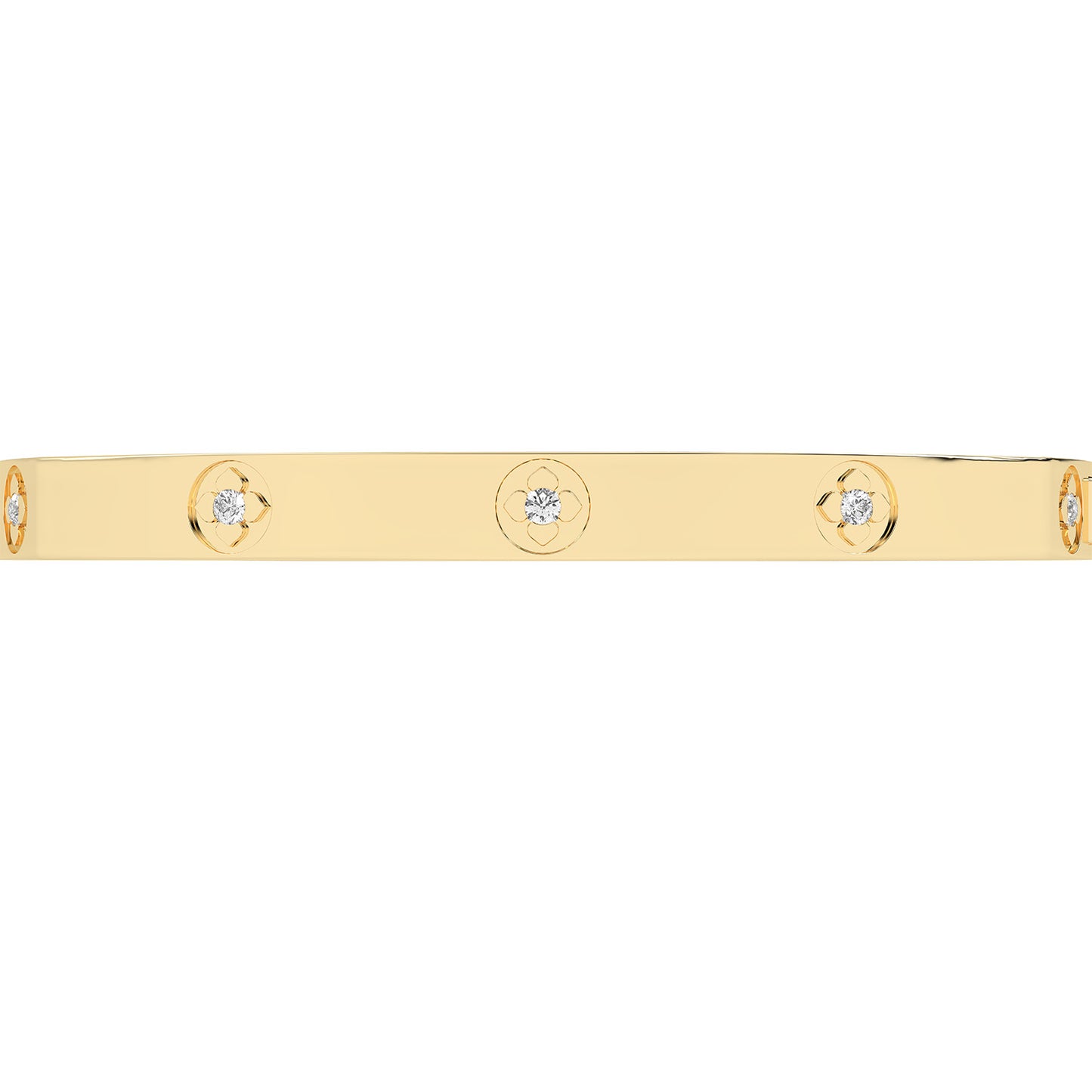 La Fleur 5mm 12-Diamonds Square Bangle