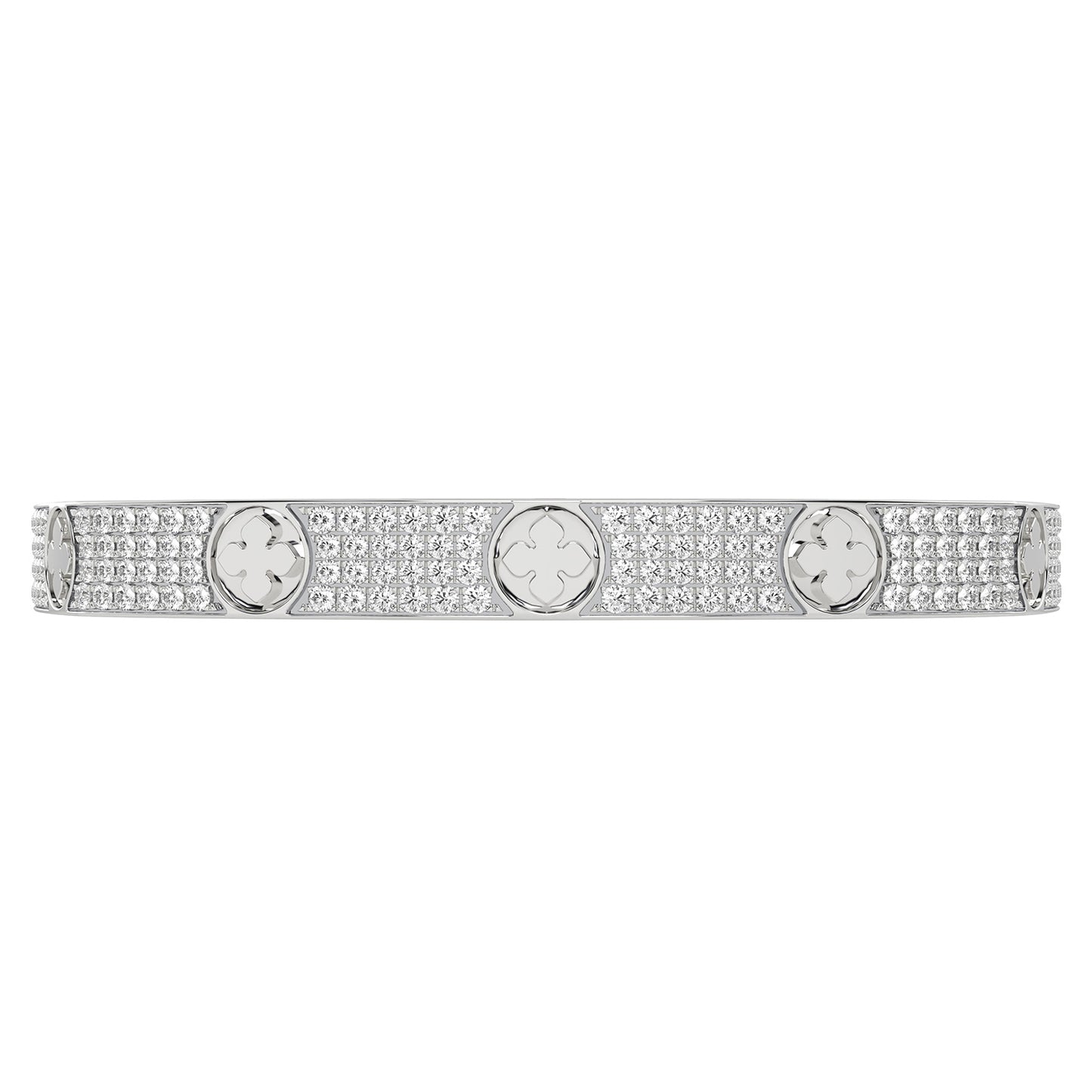 La Fleur 4-Diamond Rows Square Bangle