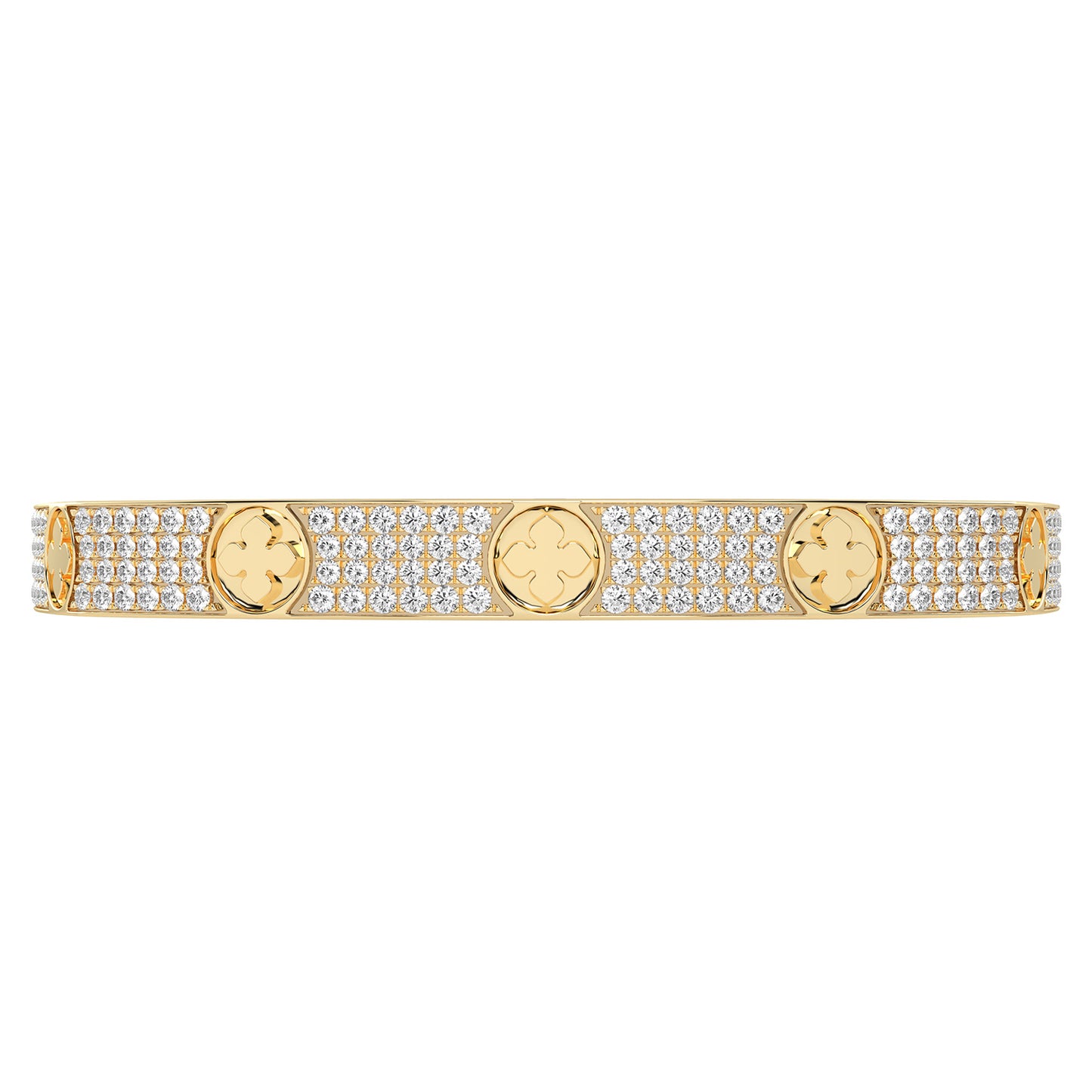 La Fleur 4-Diamond Rows Square Bangle