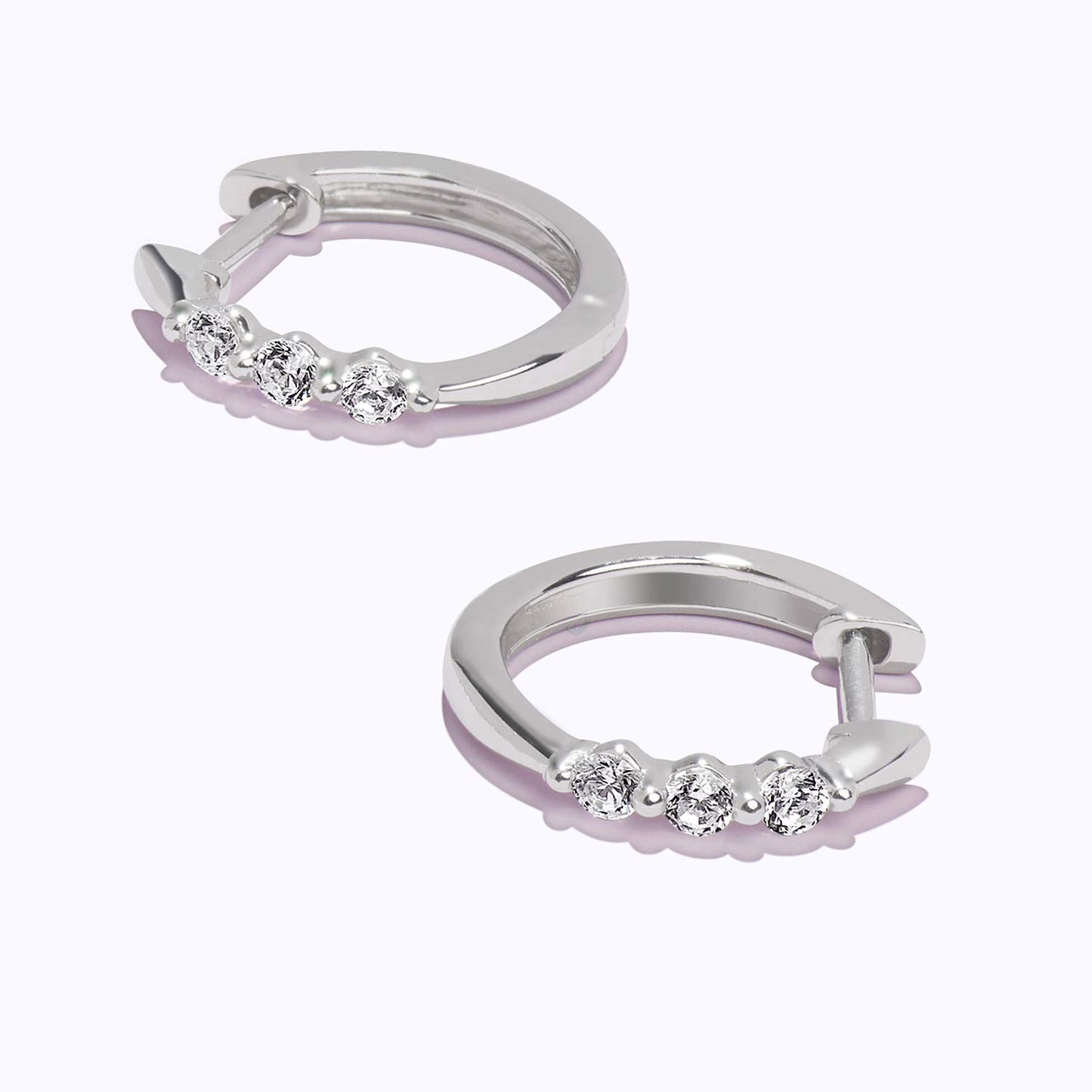 Tri-stone Hoops