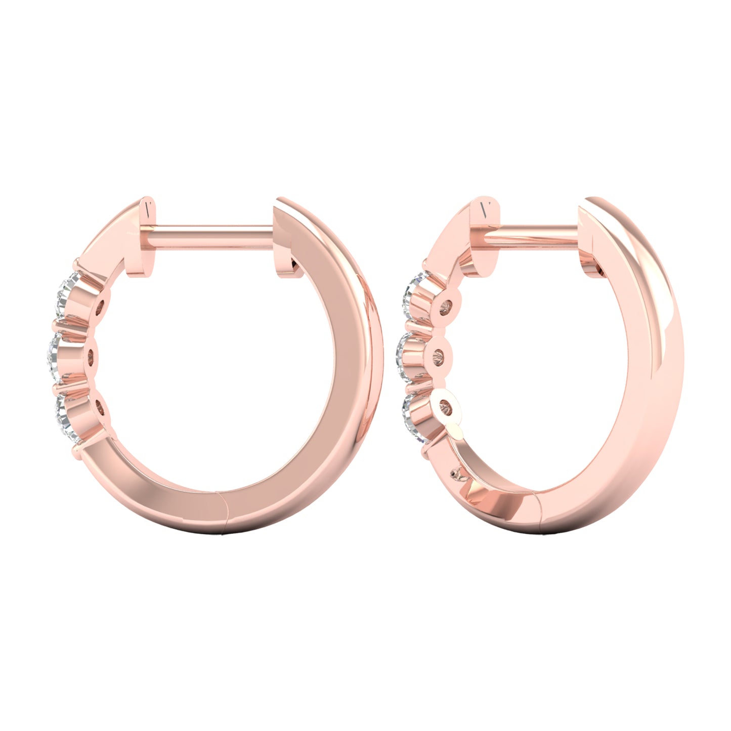 Tri-stone Hoops