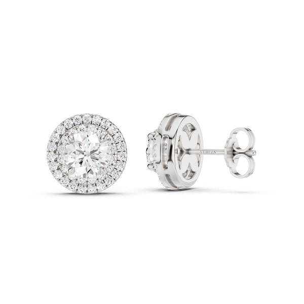 Quaint Double Halo Round Studs