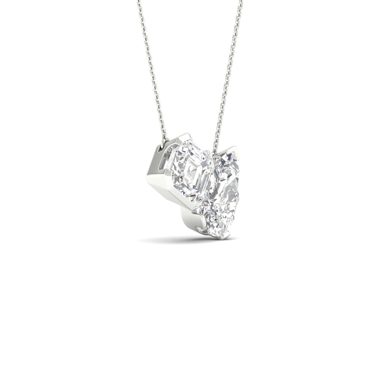Atmos Cushion Pear Diamond Two-Stone Necklace