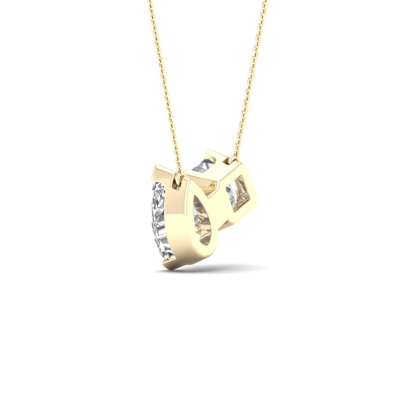Atmos Cushion Pear Diamond Two-Stone Necklace